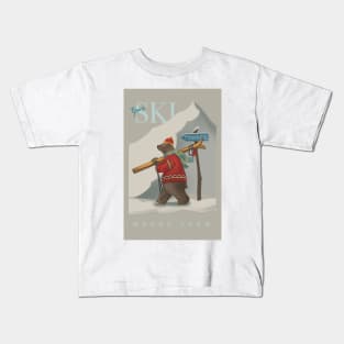 Mount snow ski bear Kids T-Shirt